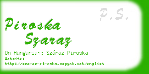 piroska szaraz business card