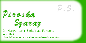 piroska szaraz business card